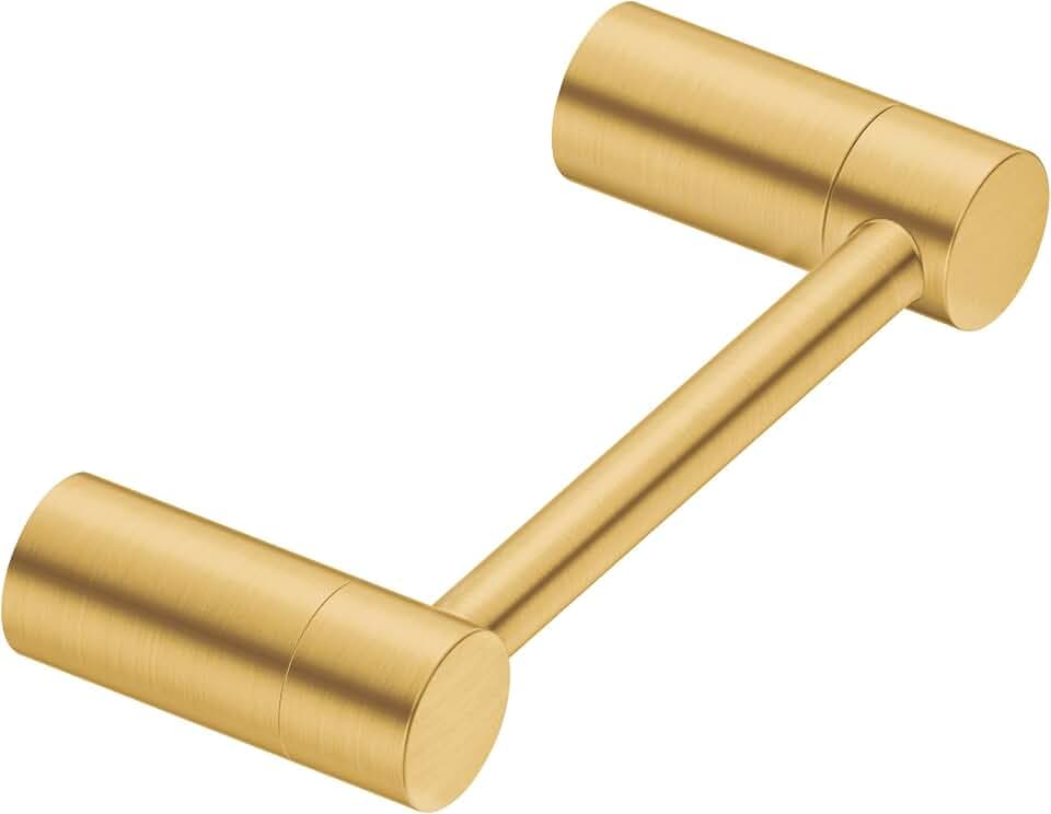 Moen Align Brushed Gold Pivoting Wall Mounted Modern Toilet Paper Holder for Bathroom, YB0408BG