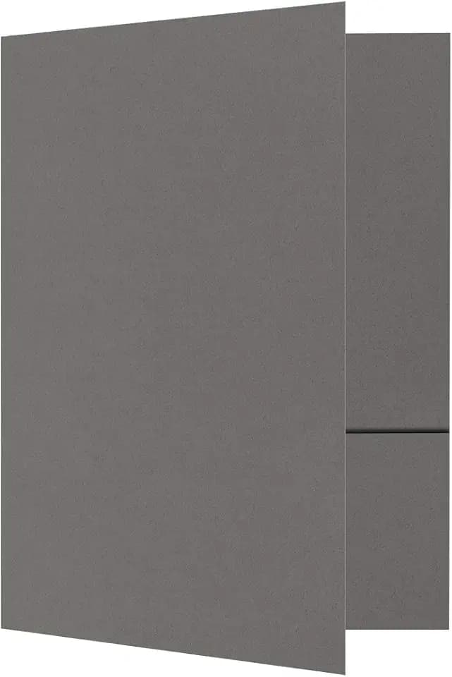LUXPaper 9" x 12" Presentation Folders | Two Pocket | Smoke Gray | 100lb. Cover | 100 Qty