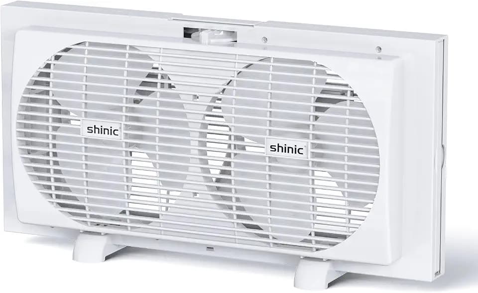 shinic 9" Dual Window Fan,Powerful Cooling,Easy Control,Fits 22.5"-33"