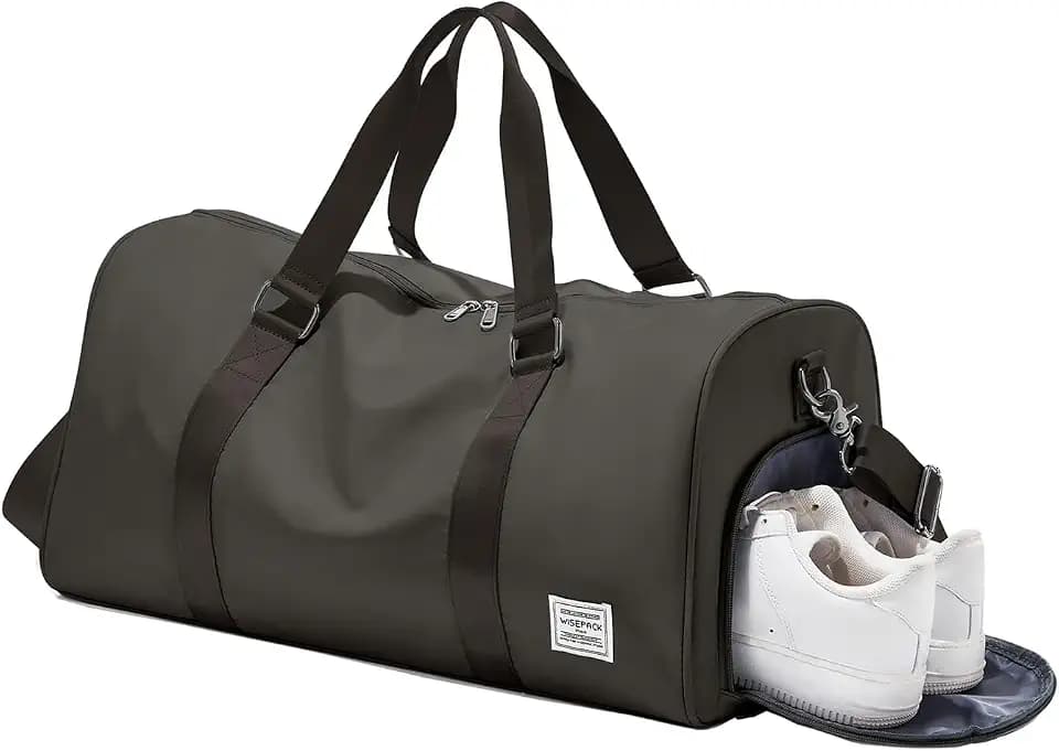 WISEPACK Travel Duffle Bag for Women Weekender Carry On Bags Coffee Brown