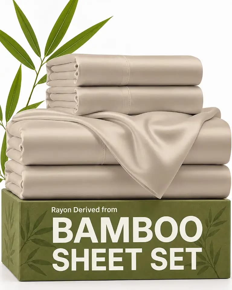 100% Rayon Derived from Bamboo - Bamboo Sheets Queen Size - Wheat