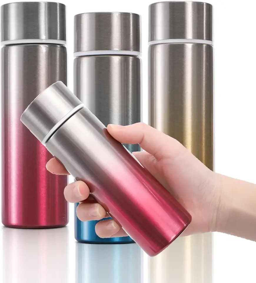 3 Pack Mini Stainless Steel Water Bottle, 4 Oz