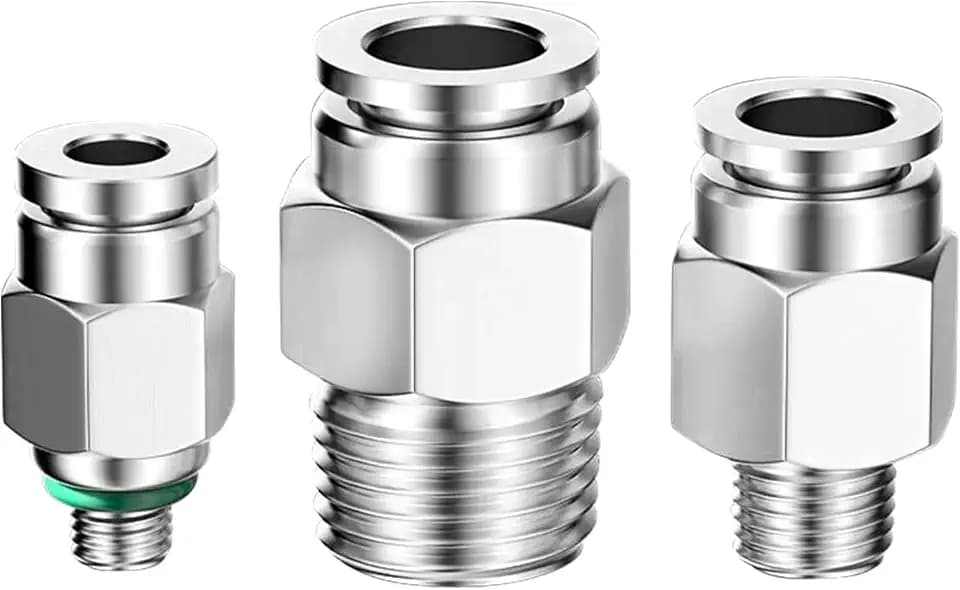 PNEUMATIC 304 Stainless Steel Male Straight 1/2 Inch Tube OD x 1/4 Inch NPT Thread Push to Connect Fittings (Pack of 5)