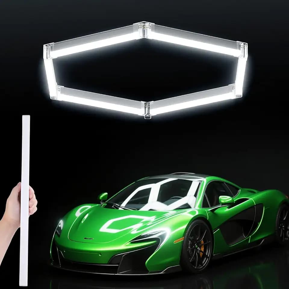 Hexagon Garage Lights, Hexagon Lights Easy Install Super Bright Garage Lighting Ceiling LED for Garages Workshop Warehouse Basement Gym
