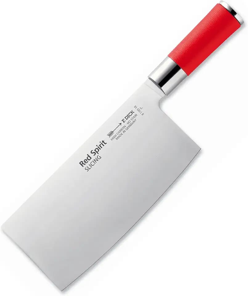 F. DICK - Red Spirit Chin. Chef’s Knife - Steel cleaver with 7’’ blade & 56 HRC - Ideal for precise chopping - Ultra sharp - NSF Certified - Lightweight and robust handle - Durable - Made in Germany