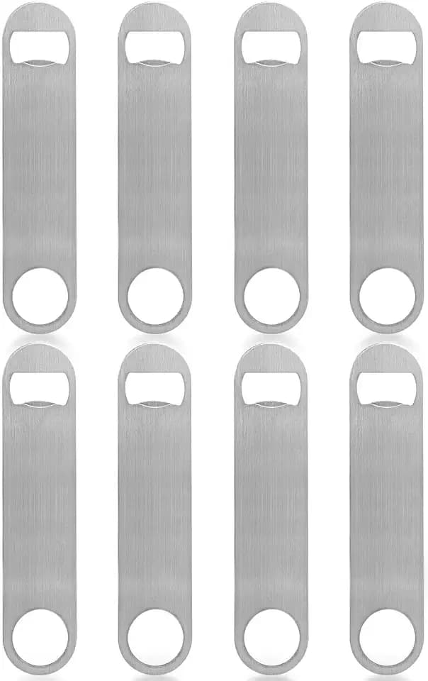 KISEER Heavy Duty Stainless Steel Flat Bottle Opener, 8 Pack Beer Bottle Opener for Kitchen, Bar or Restaurant
