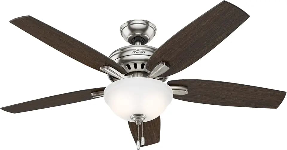 Hunter Newsome, Indoor, Ceiling Fan, Pull Chain, 52 inch, Brushed Nickel