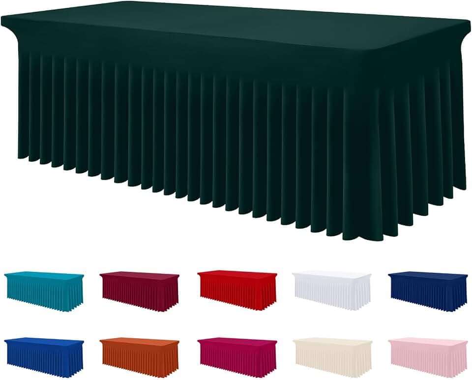 Smiry Spandex Elastic Fitted Table Cloth Skirt for 4FT Rectangle Table