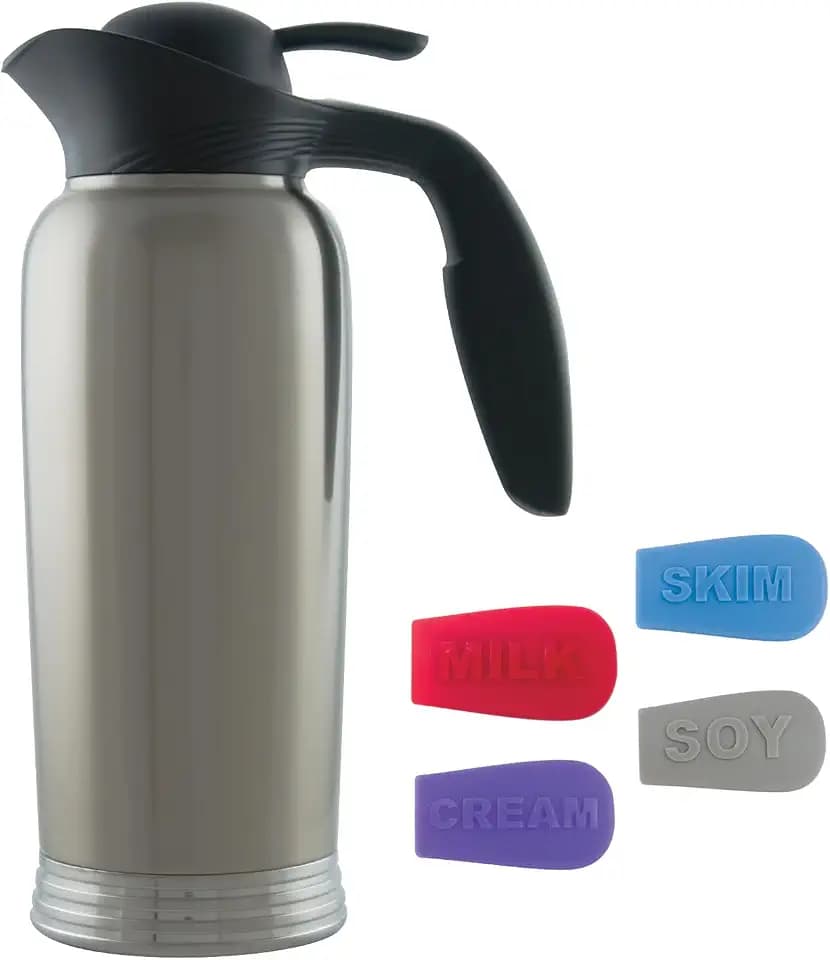 Service Ideas ErgoServ Creamer with ID Socks, 33.8oz, Vacuum Insulated