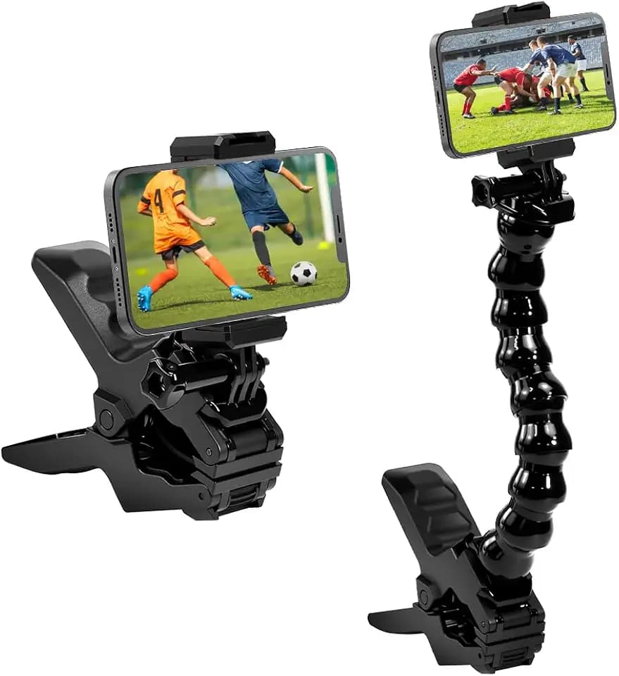 Handyhalterung, Klemme Halterung Schwanenhals Jaws Flexible Klemmhalterung Handy-Klemmclip Flex Arm Ständer Action Kamera Halterung Kompatibel mit Gopro Hero, All iPhone, Samrt Phone
