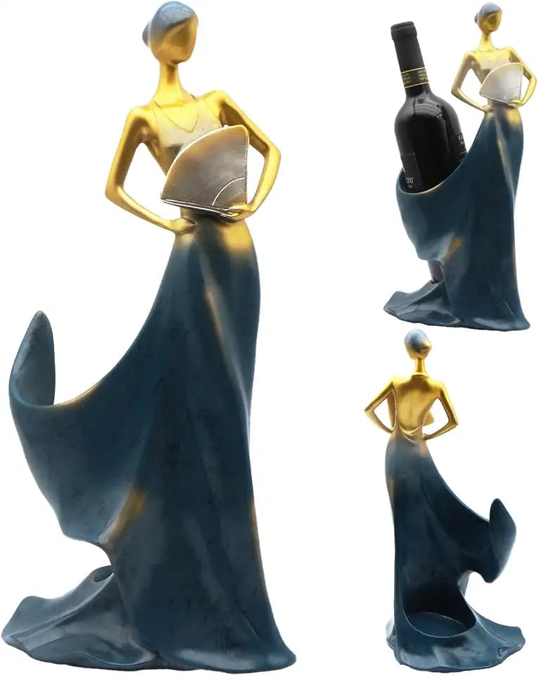 Creative Resin Wine Bottle Holder Sculpture (Blue)