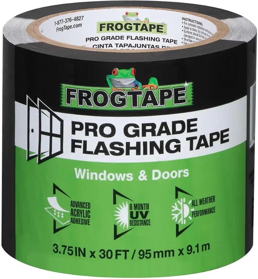 FrogTape Pro Grade Flashing Tape for Windows & Doors, Black, 3.75 in Width
