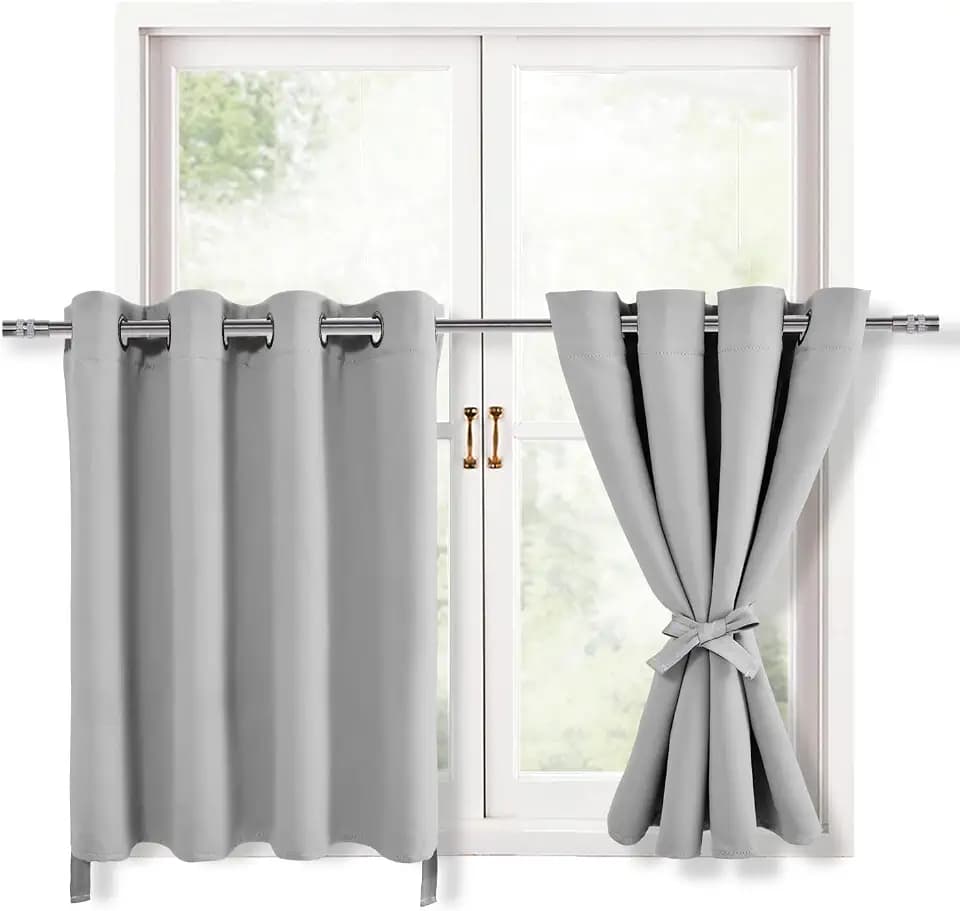 Hiasan RV Blackout Curtains for Bedroom, 52 x 36 Inches Long, Silver Grey