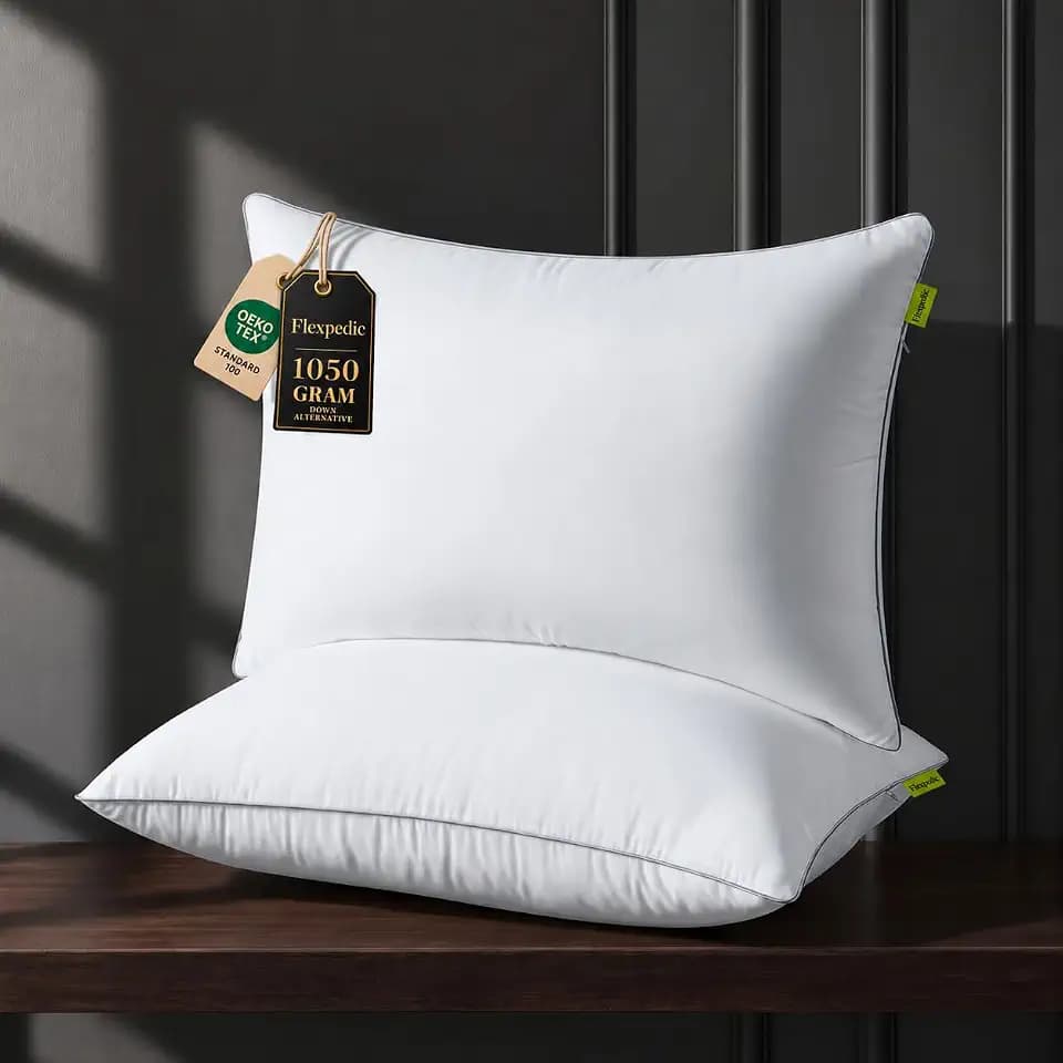 FP FLEXPEDIC Adjustable Loft Luxury Hotel Bed Pillows King Size Set of 2