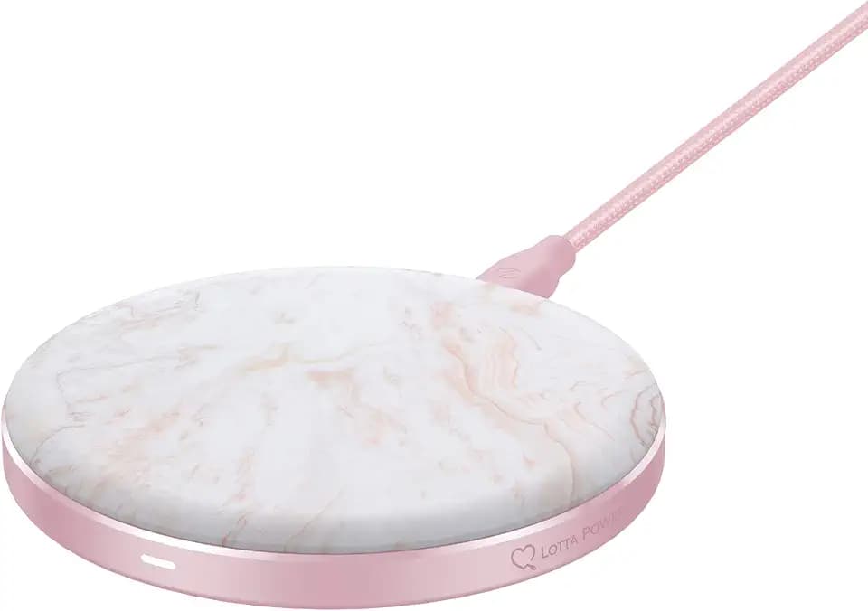 Wireless Pad Single 15W Qi-Zertifiziert Marmor Rose