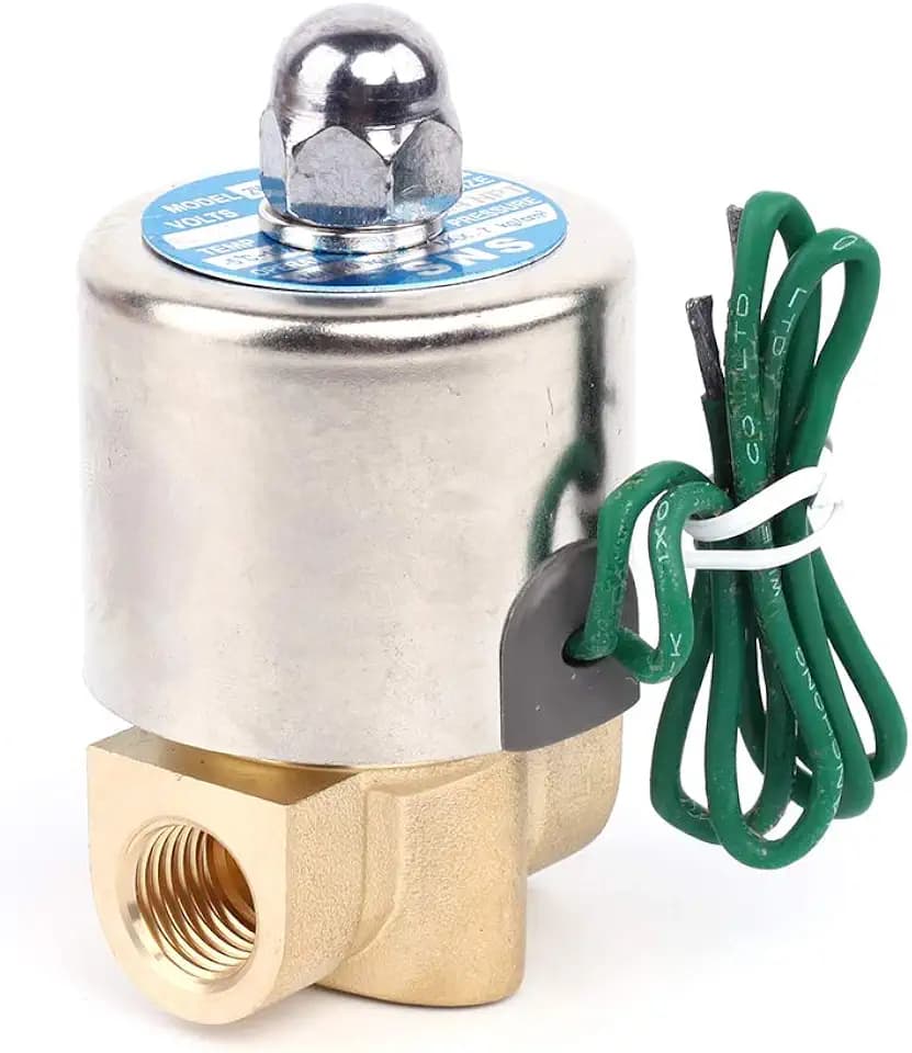 SNS DC24V 1/4" NPT High Temperature(23-356℉) Brass Electric Solenoid Valve Normally Closed Water, Air, Diesel 2WG025-N08