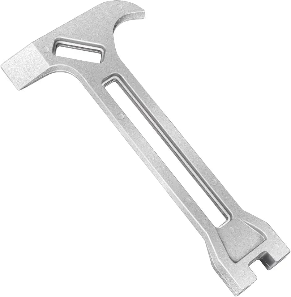 4-in-1 Emergency Tool – Gas & Water Shut Off Wrench, Non-Sparking Pry Bar, Earthquake Survival – Firefighter-Designed, Heavy-Duty Alloy (silver)