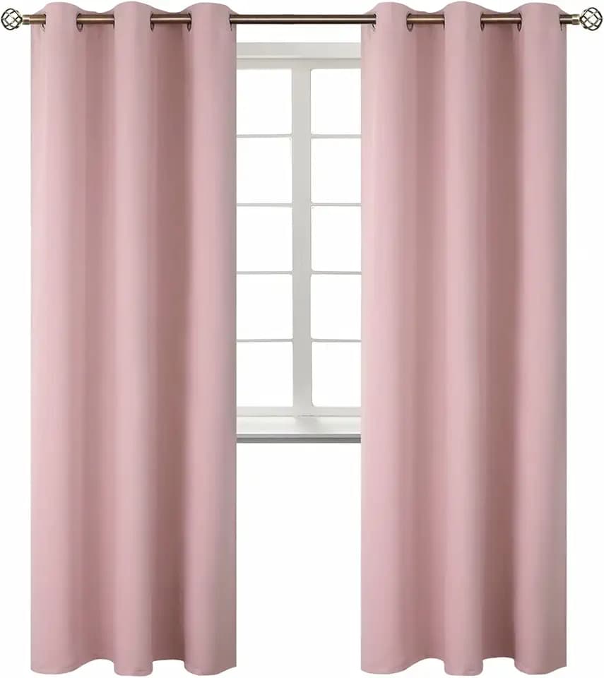 BGment Pink Room Darkening Curtains 84 Inch for Living Room - 2 Panels