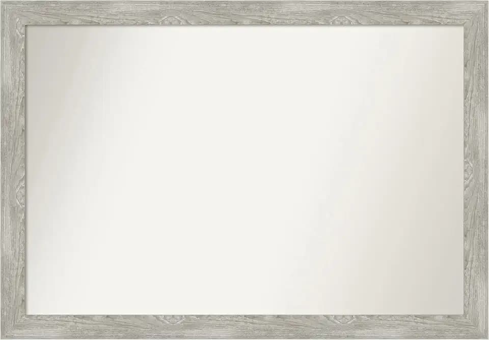 Amanti Art Grey Wall Mirror 28x40 Dove Greywash Narrow Rectangle Bathroom Mirror for Wall Decor Living Room, Large Country Rustic Frame, Hangs Horizonally and Vertically, Bathroom Decor, Non-Beveled