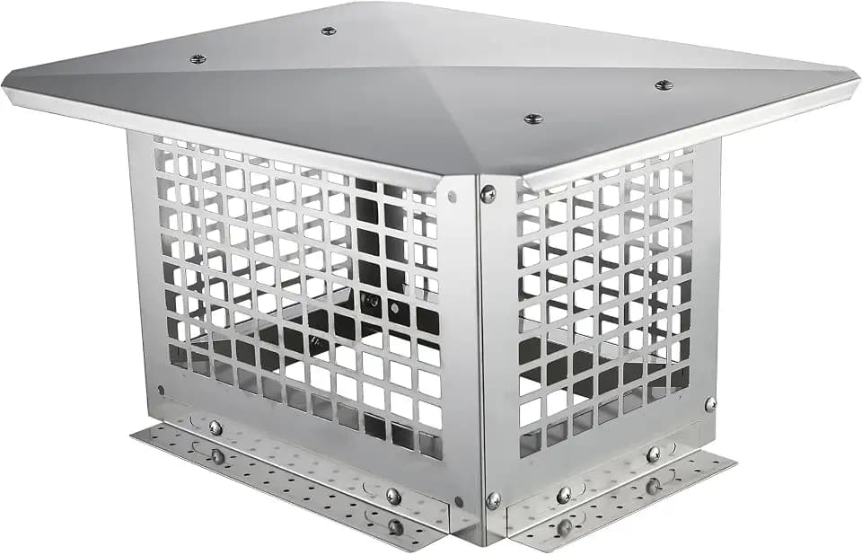 VEVOR Chimney Cap, 13 x 9 inch, 304 Stainless Steel Fireplace Chimney Cover, Not Easily Toppled & Practical Accessories & Easy Installation, Fits Mesh Flue Covers Outside Clay Flue Shingles, Silver