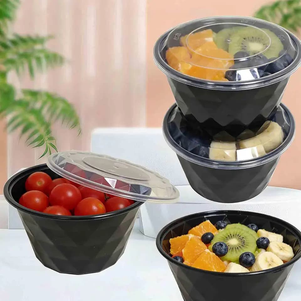 26oz Round Plastic Meal Prep Containers Reusable With Lids(100pc)