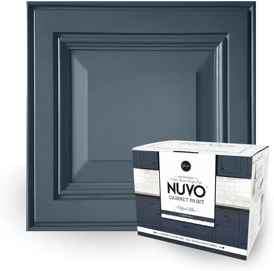 Nuvo Oxford Blue Cabinet Makeover Kit - Easy DIY 7-Piece Set, Regal Navy, Long-Lasting Finish
