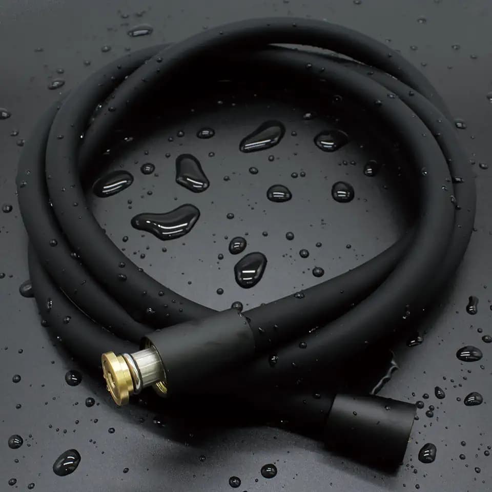 Shower Hose, Ultra-Soft Silicone Shower Hose Replacement, Anti-Kink Designed Handheld Shower Head Hose Extension with Brass Insert and Nut, 119 Inches, Black