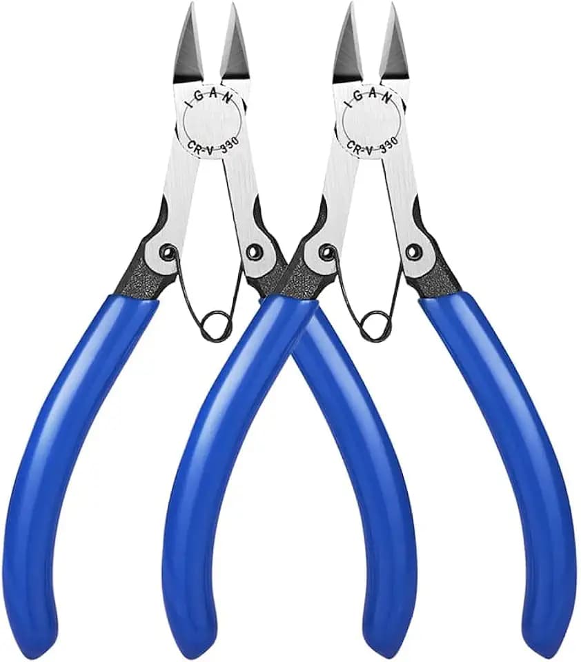 IGAN-330 Wire Flush Cutters (Pack of 2), Electronic Model Sprue Wire Clippers, Ultra Sharp and Precision CR-V Side Cutting nippers, Ideal for Clean Cut and Precision Cutting Needs