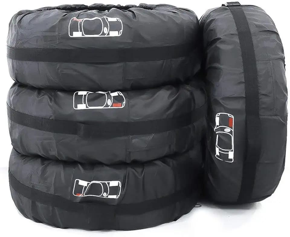 Große 4xReifen Tasche Schutz Reifentaschen-Set Passend für Auto Reifentypen weniger Als 80cm/31"inches Durchmesser ELR Schwarz Premium 4-tlg.