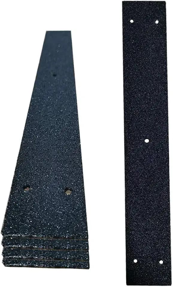 Non Slip Decking Strip, zosenda 5 Pcs 50mm x 400mm Anti-Slip Floor Decking Grip, Timber Wooden Stop Slipping Tape Black Safety Treads (Black)
