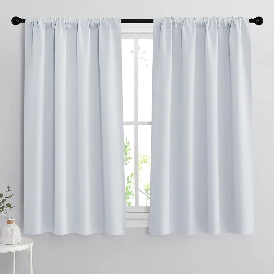 RYB HOME Small Window Curtains 45 inches Length for Kitchen Cafe Bathroom
