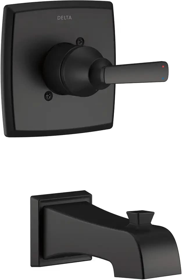 DELTA FAUCET T14164-BL Ashlyn Monitor 14 Series Trim Only Tub Only, Matte Black