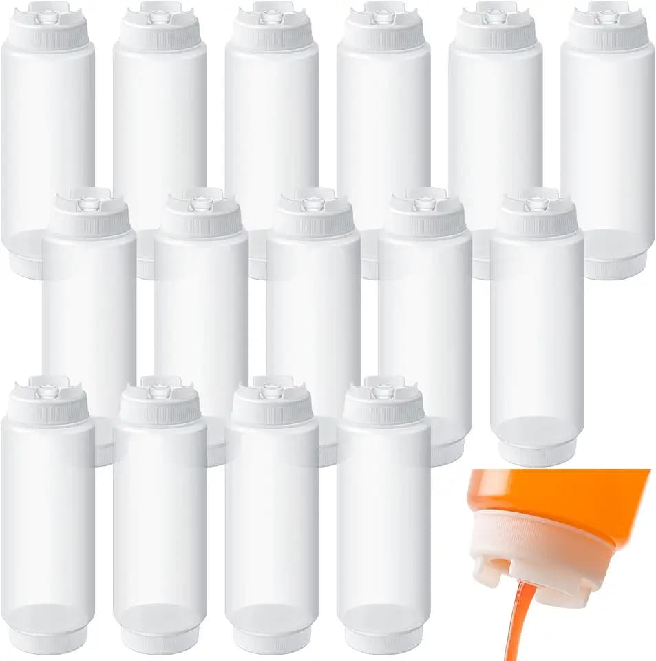 4 Pcs 32 oz Condiment Squeeze Bottles Plastic Sauces Dispenser