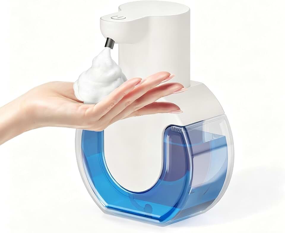 Automatic Soap Dispenser Touchless,Rechargeable Foaming Soap Dispenser,15oz/420ml Smart Hand Soap Dispensers,4-Level Adjustable,Wall Mount for Bathroom Kitchen Dish Soap,Hands-Free
