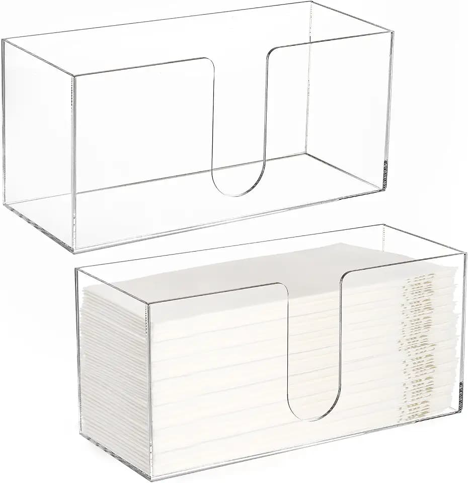 ZAVOOS 2 Pack Acrylic Paper Towel Holder, Suitable for Multifold Napkins