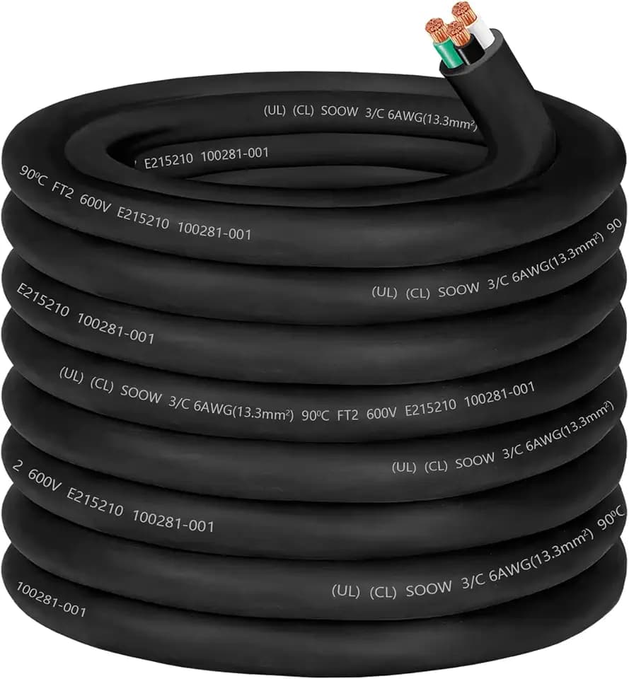 50ft 6/3 SOOW Cable Portable Power Cable,50 Amp 6/3 SO Cord SOOW Wire