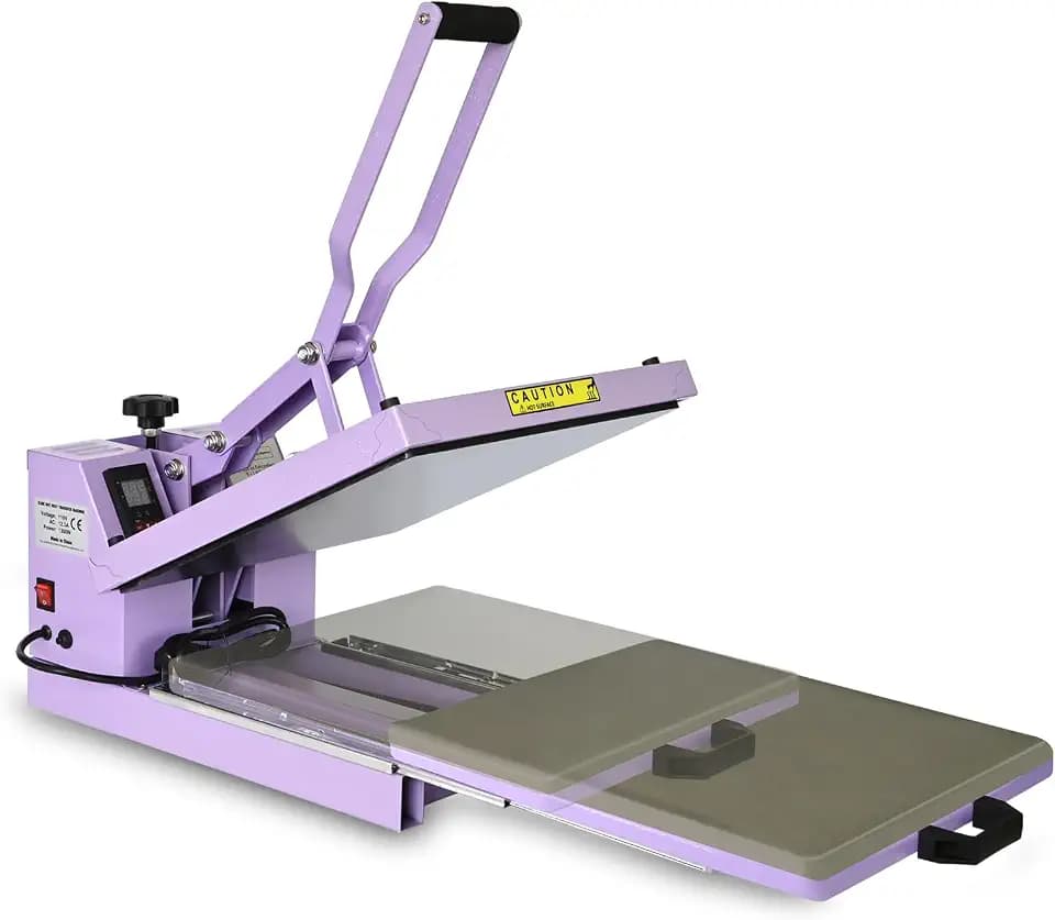 15x15 Slide Out Heat Press Machine for T-Shirts, Purple