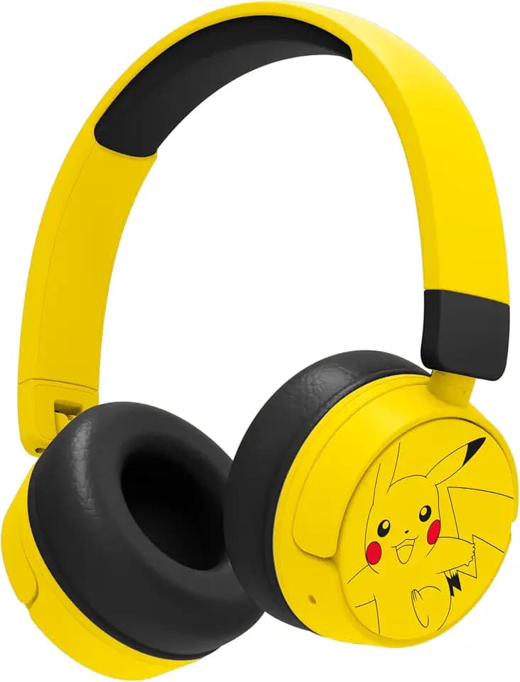 OTL Technologies Kinder-Kopfhörer ohne Kabel Pokemon Pikachu mit Lautstärkeregler und Audio-Sharing-Kabel