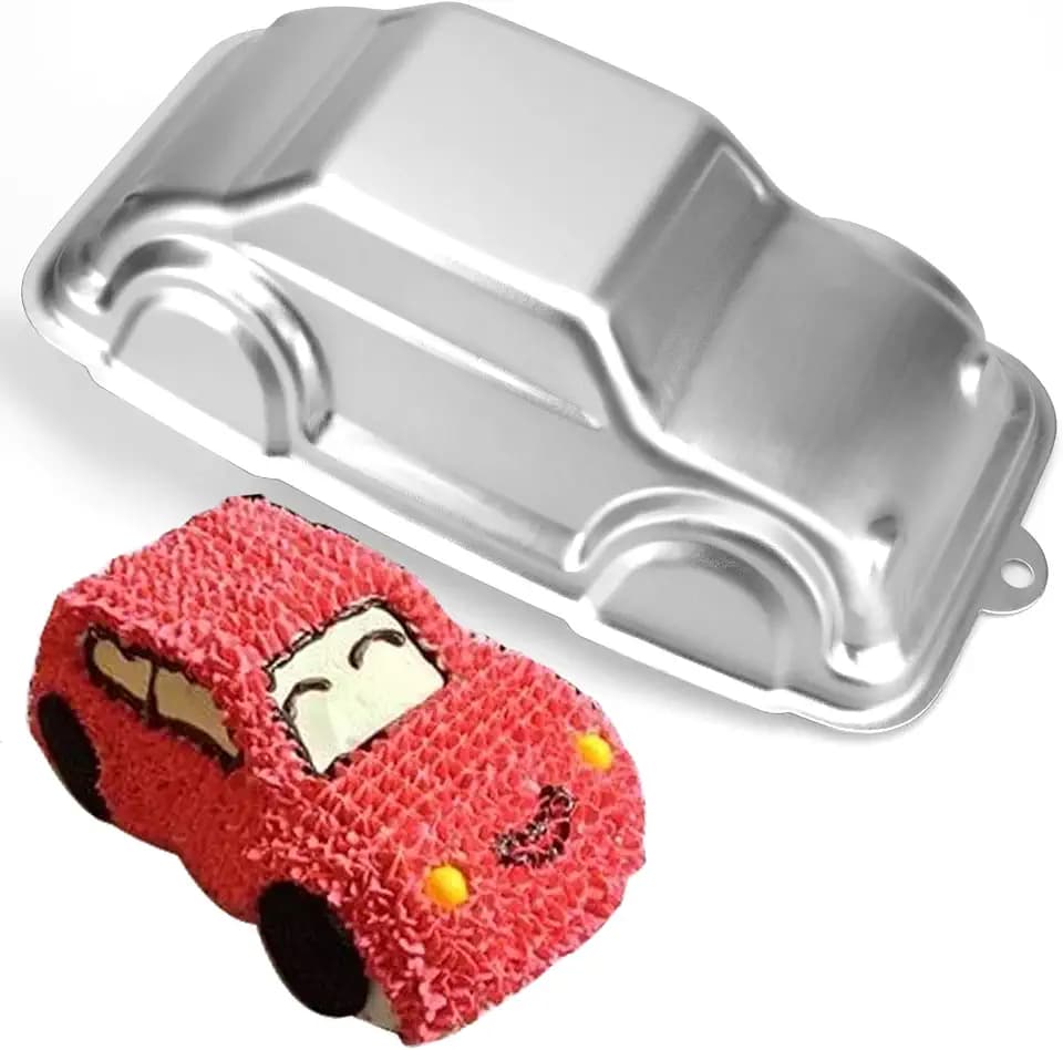Car Cake Pan, Aluminum Mould for 3D Car Shape Baking Pan DIY Birthday Tin Cake Mould