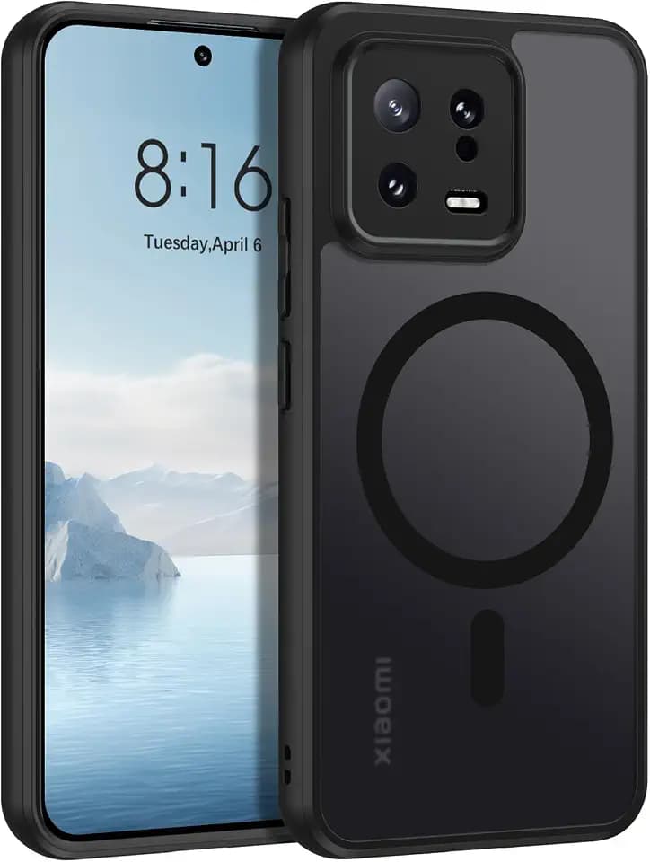 VENINGO Magnetische Stoßfeste Schutzhülle für Xiaomi 13 mit MagSafe, mattes Schwarz