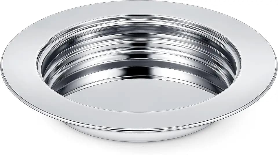Zhehao 1 Pcs Communion Plates for Church Communion Bread Tray Plate Church Supplies Set Polished Stainless Steel Tray (Silver)