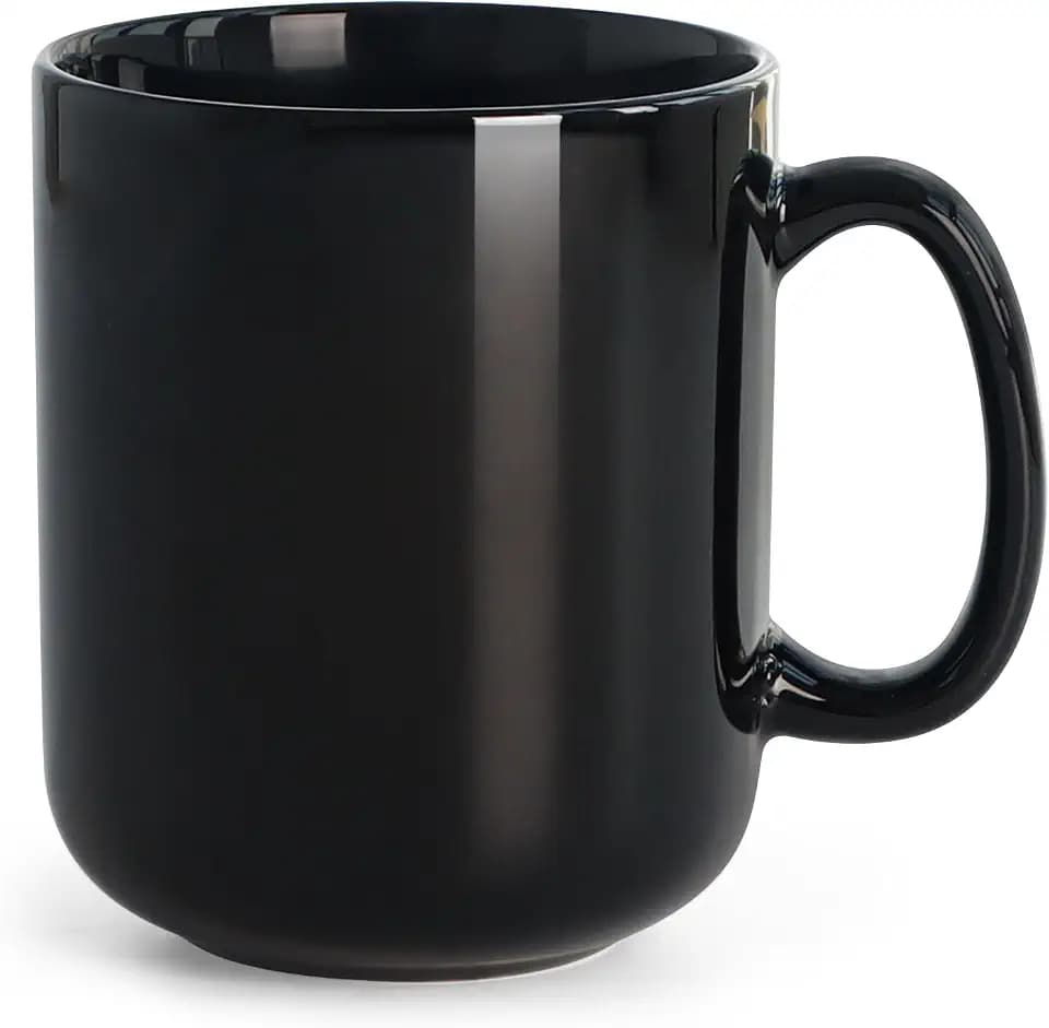 harebe 20 OZ Large Coffee Mug, Smooth Ceramic Tea Cup for Office and Home, Big Capacity with Handle, Black