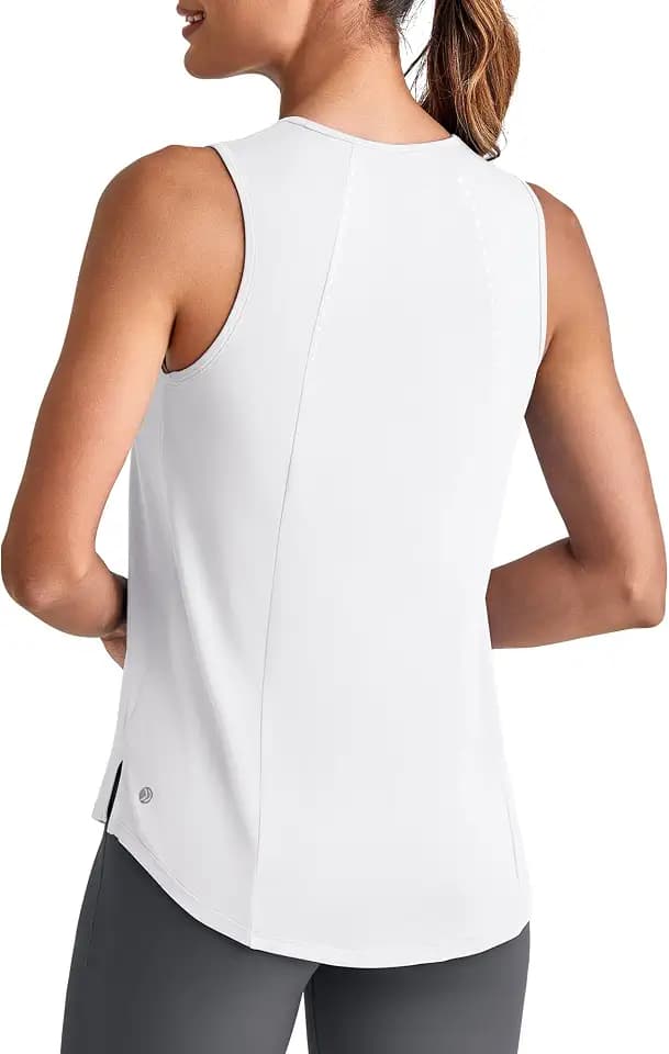 G4Free Lightweight Workout Tank Tops for Women High Neck Athletic Long Tanks Sleeveless Summer Running Gym Shirts