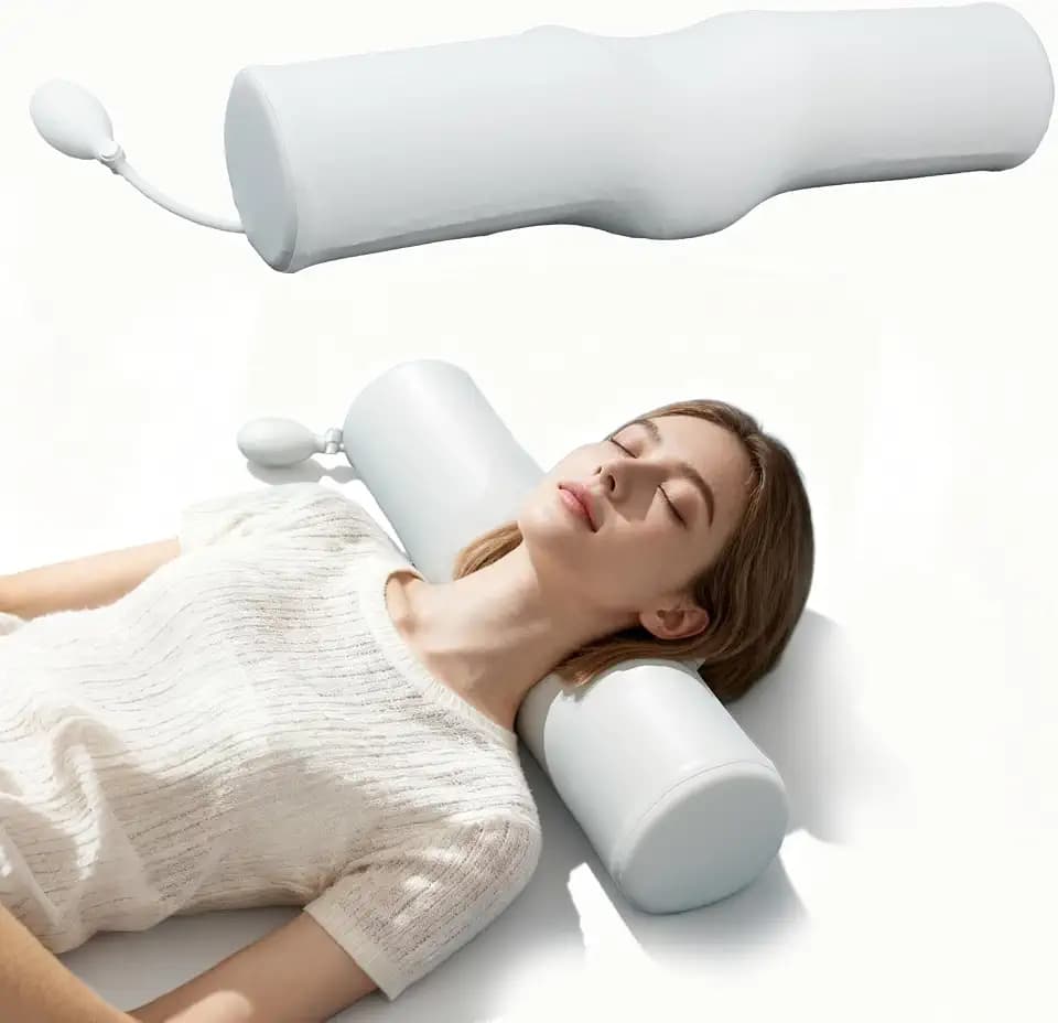 SMDR Adjustable Cervical Neck Pillow with Air Cushion, Ergonomic Neck Support Bolster, Firm Memory Foam Core, Height Adjustable for Side & Back Sleepers, Removable Washable Cover