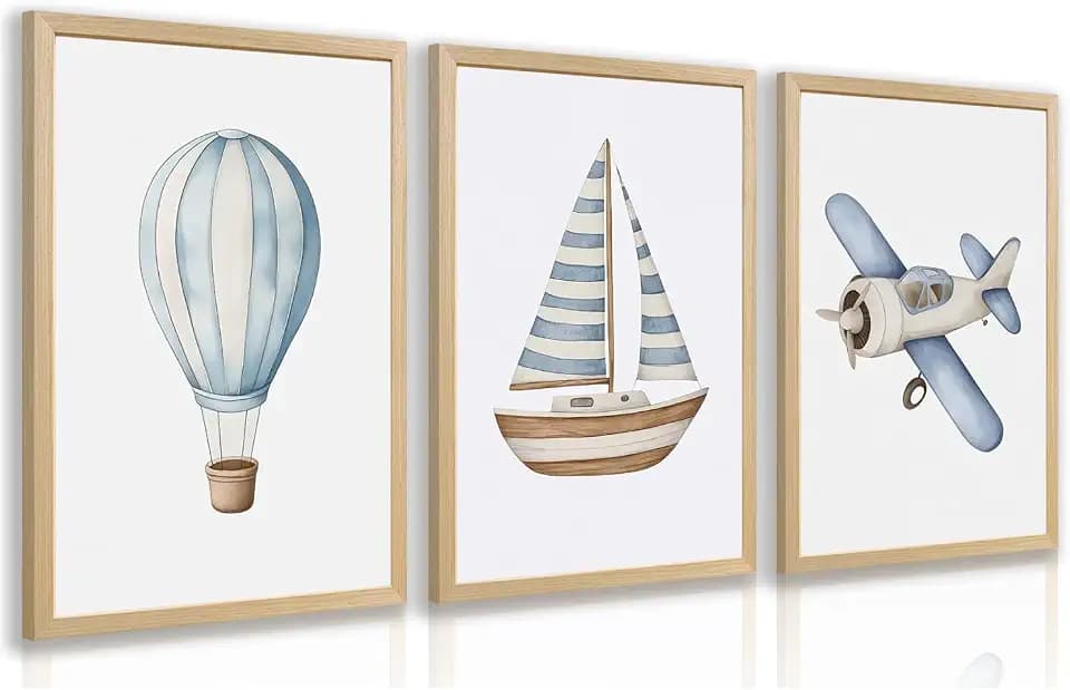 Hot Air Balloon Nursery Decor, Baby Boy Nursery Decor,Airplane Wall Decor