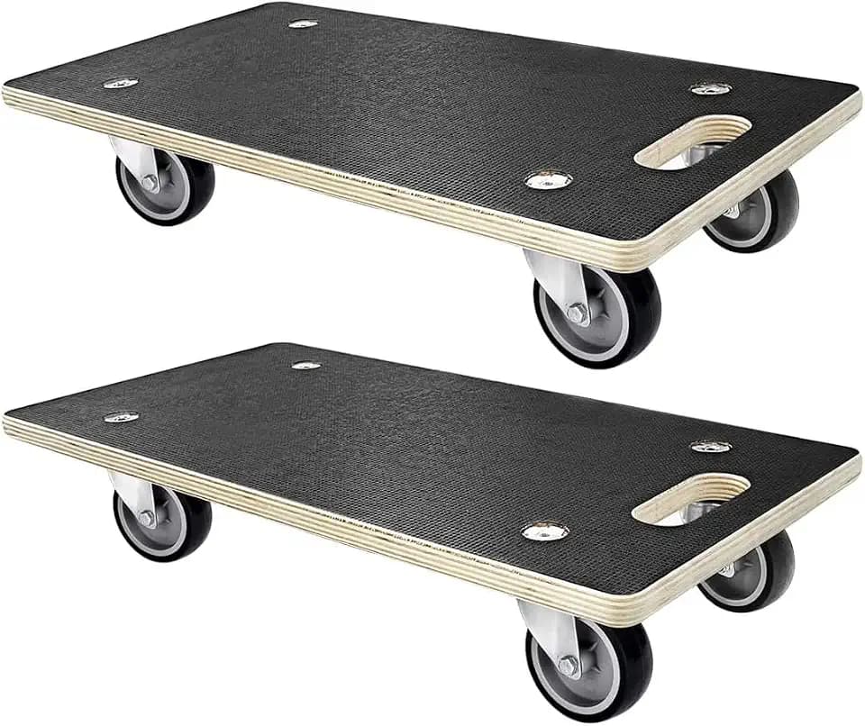 Furniture Dolly 4 Wheels, 22 x 11 inch, Furniture Movers, Two Packs of 1100 lb Load Capacity Heavy Duty Wood Dolly, Moving Dolly with Silent Wheels for Furniture, Piano, Couch, Refrigerator