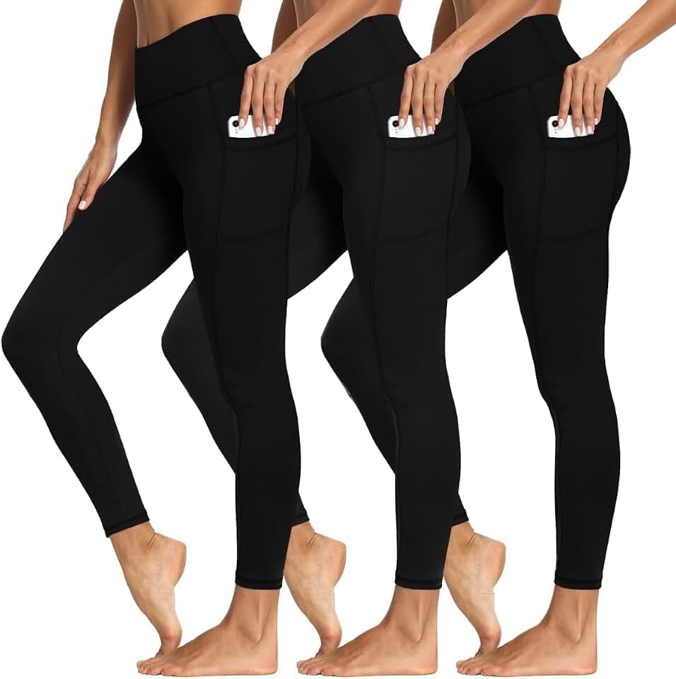 Syrinx 7 Pack Leggings for Women - High Waisted Tummy Control Soft Yoga Pants for Workout Running