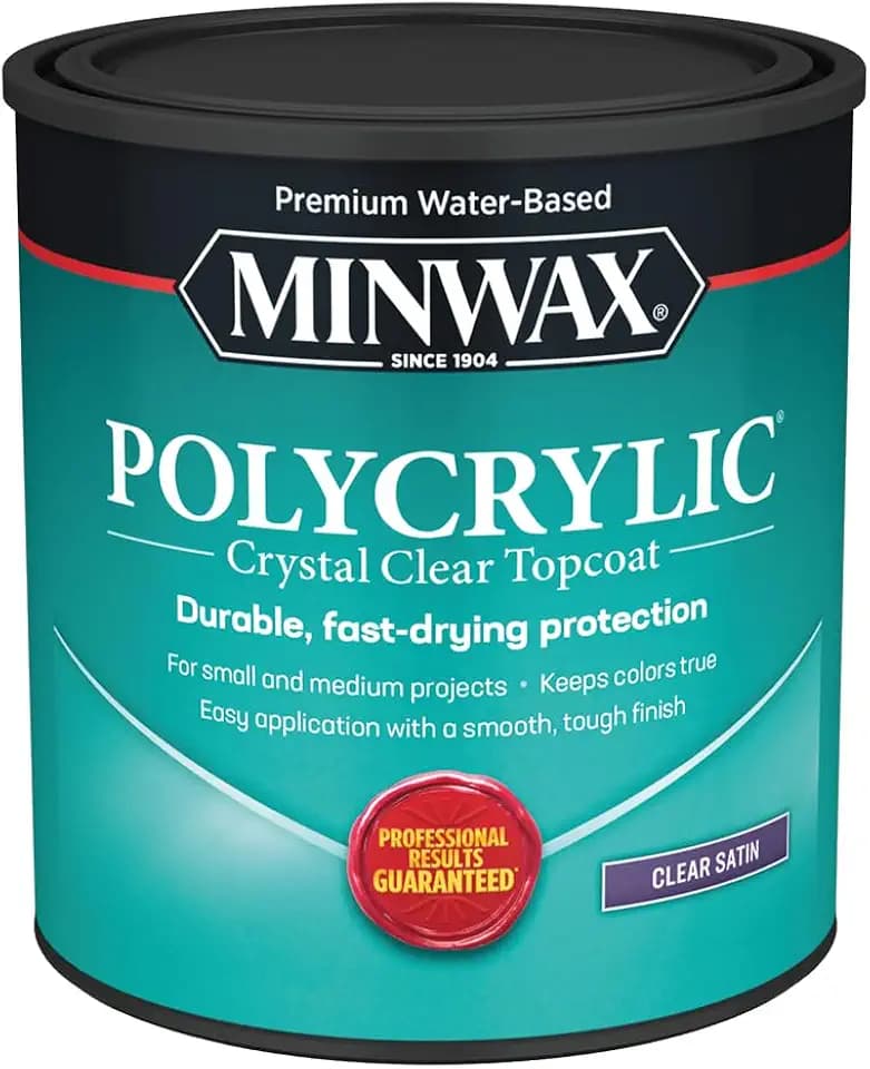 Minwax 63333444 Polycrylic Protective Finish, Satin, Clear, 1 Quart