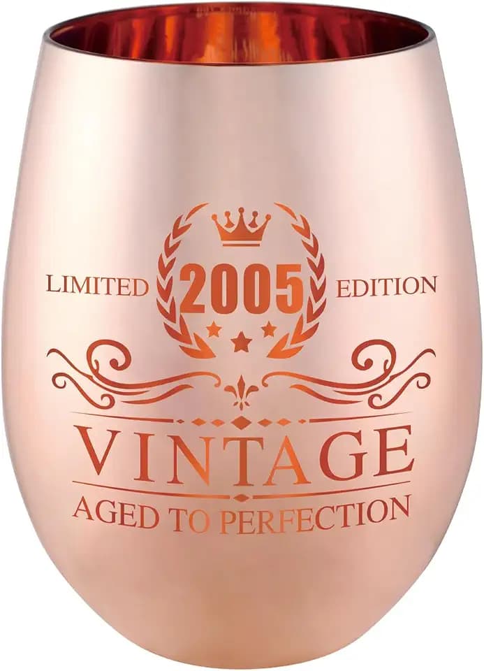 21ST birthday gifts for her - Vintage 2005 Wine Glass - 21ST Birthday Decorations For Women, Funny 21 Bday Gifts Idea For Women, Friends, Daughter, Sister(2005)