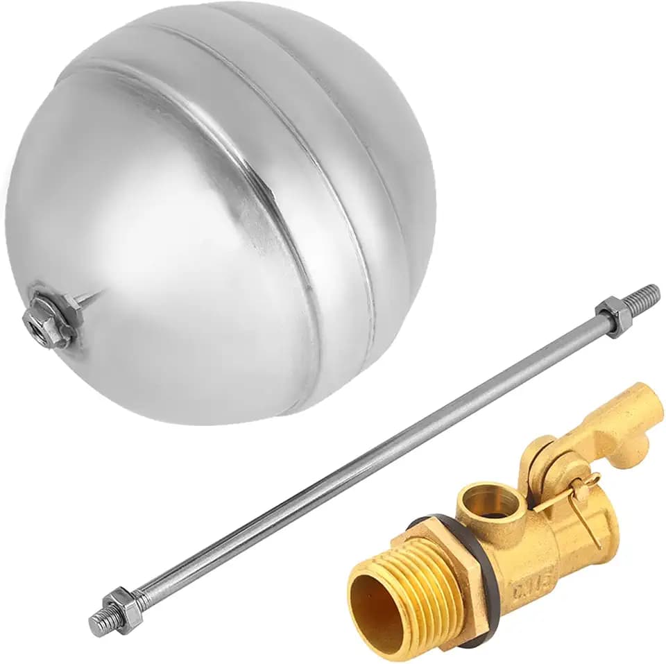 Float Ball Value, Stainless Steel Floating Ball Float Valves 1/4 inch DN15 Adjustable Male Thread Water Float Sensor Hydraulics, Ball Valves